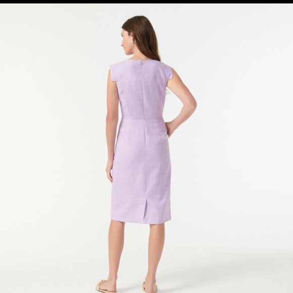 Jcrew J.Crew New Resume Dress Pink in Stretch Linen size 12 - Picture 3 of 4